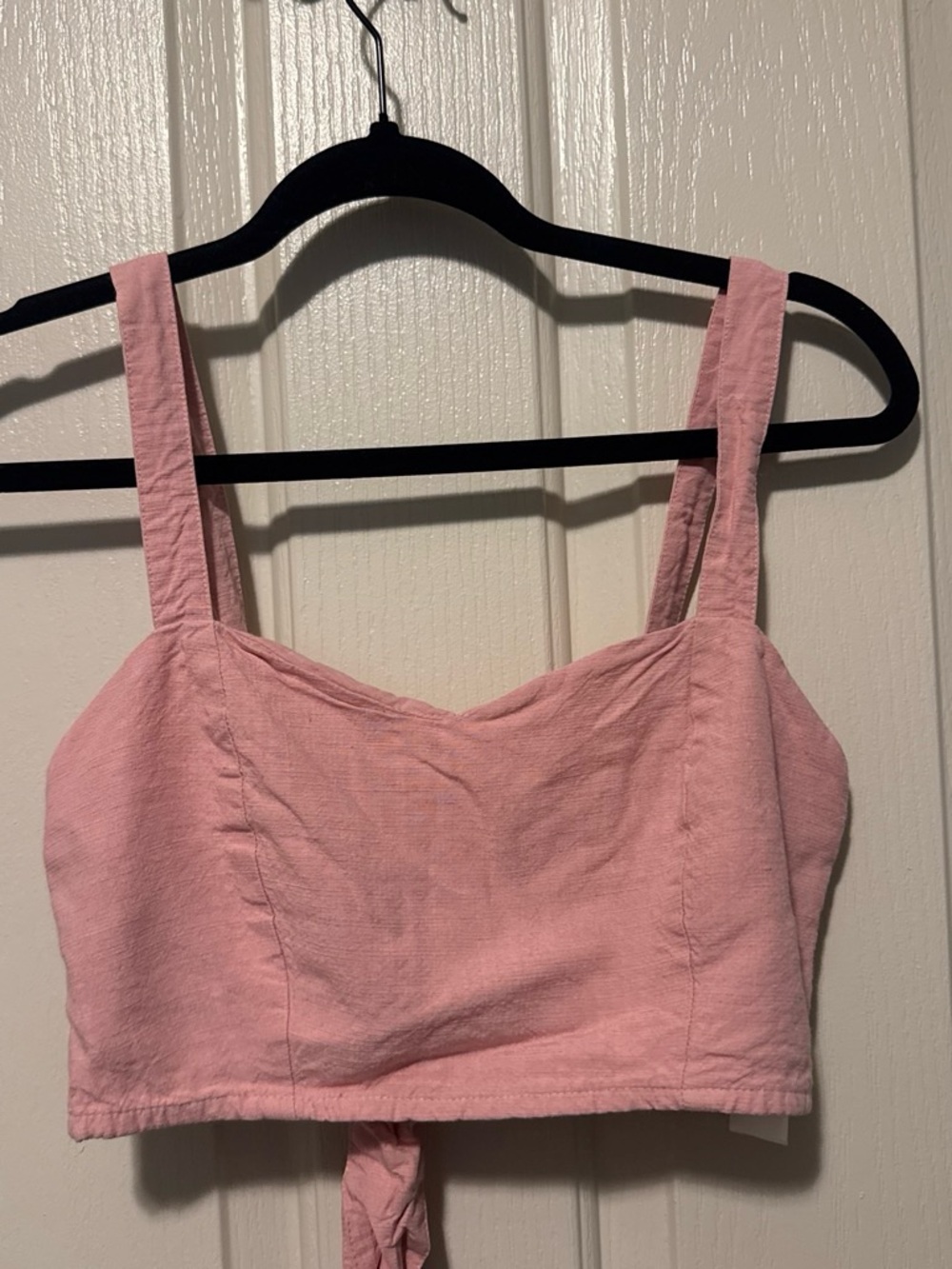 Pink Crop Tank Top - Linen Women’s Sleeveless Crop Top